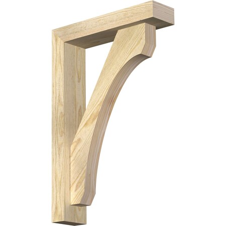 Ekena Millwork Legacy Block Rough Sawn Bracket w/ Offset Brace, Douglas Fir, 4"W x 16"D x 24"H BKT0402X16X24LEC05RDF